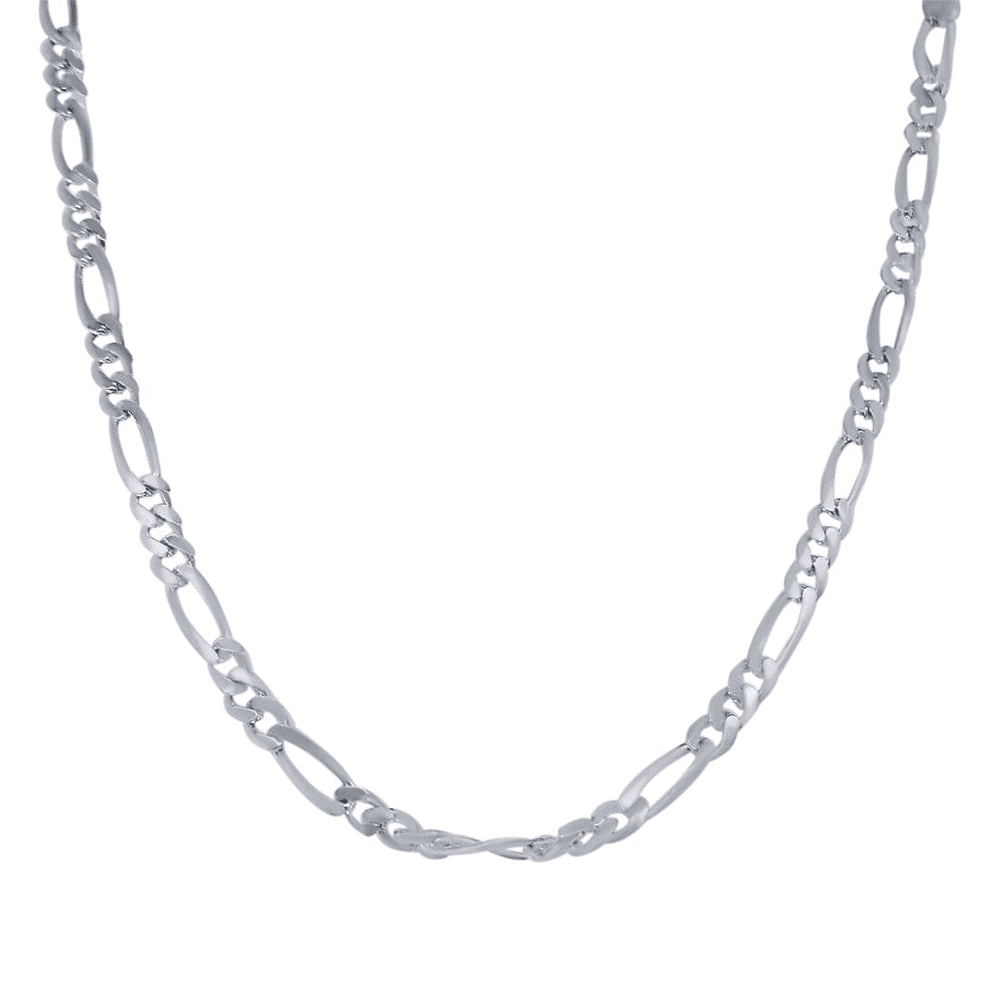 45cm 3.3mm Width Diamond Cut Figaro Necklace in Sterling Silver Necklaces Bevilles 