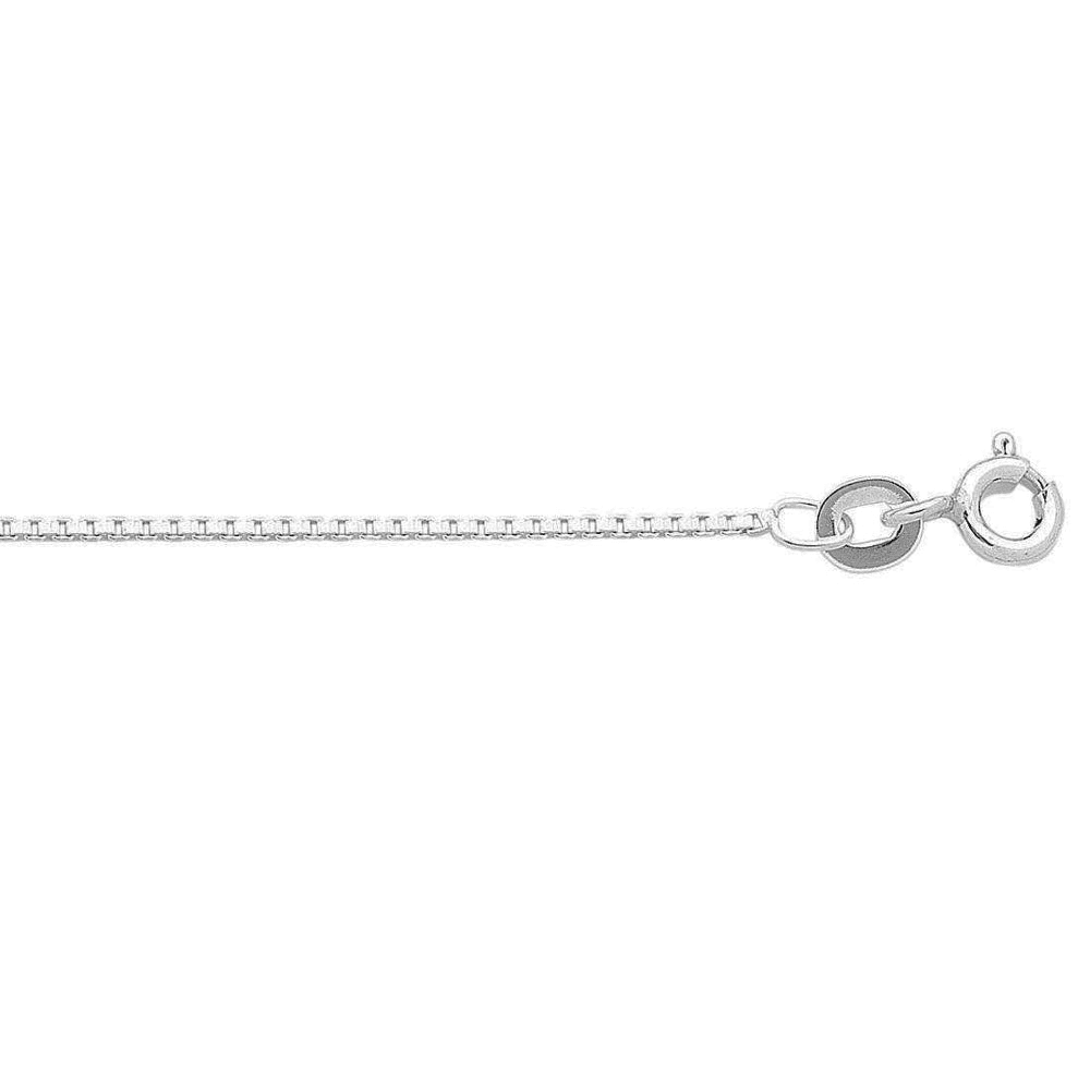 65cm 1mm Width Box Chain Necklace in Sterling Silver Necklaces Bevilles 