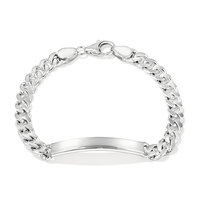 21cm Sterling Silver Men's Curb ID Bracelet