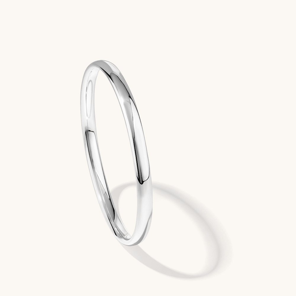 69mm 7mm Width Half Round Bangle in Sterling Silver Bangles Bevilles 