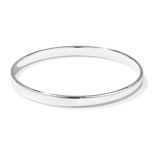 66mm 6mm Width Hollow Plain Bangle in Sterling Silver Bangles Bevilles 