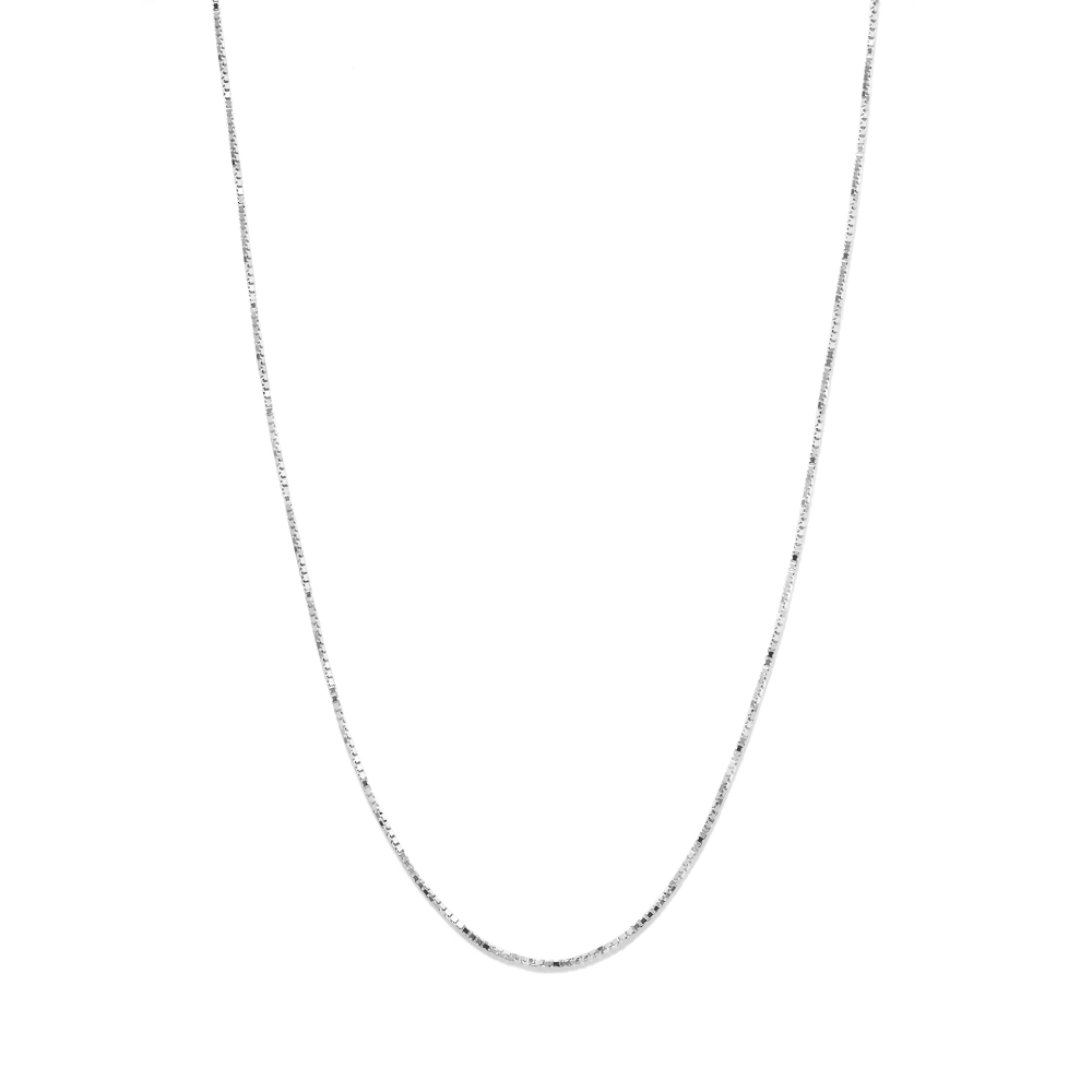 55cm 1.5mm Width Box Chain Necklace in Sterling Silver Necklaces Bevilles 