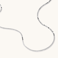 55cm 1.5mm Width Box Chain Necklace in Sterling Silver Necklaces Bevilles 