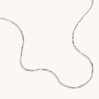 50cm 1mm Width Box Chain Necklace in Sterling Silver Necklaces Bevilles 