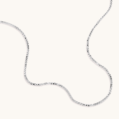 50cm 1mm Width Box Chain Necklace in Sterling Silver Necklaces Bevilles 