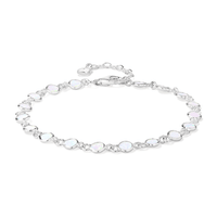 20cm Synthetic Opal Tennis Bracelet in Sterling Silver Bracelets Bevilles 