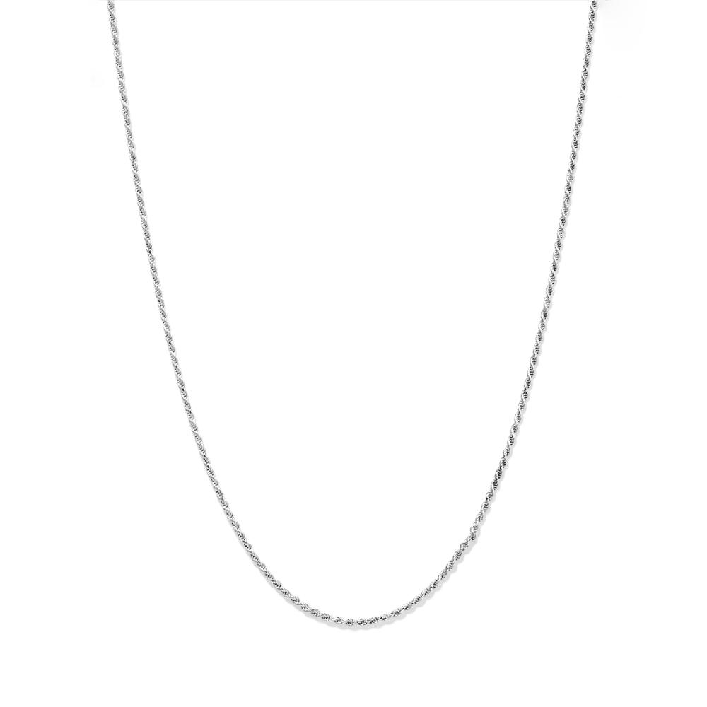 50cm 2mm Width Rope Chain Necklace in Sterling Silver Necklaces Bevilles 