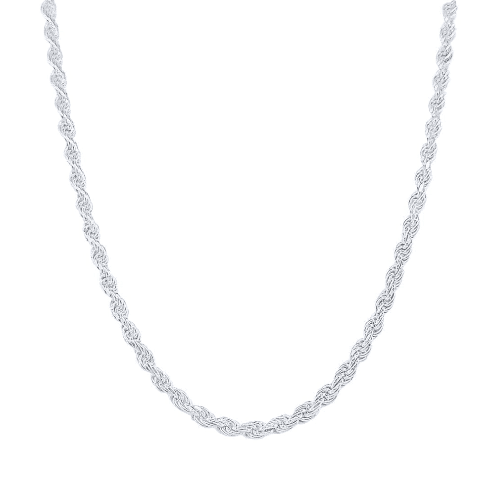 60cm 2.9mm Width Rope Chain Necklace in Sterling Silver Necklaces Bevilles 