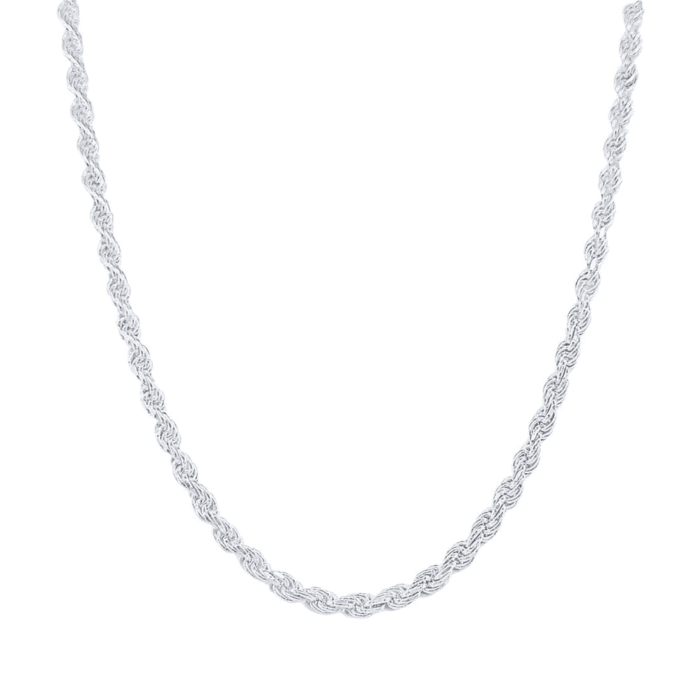 60cm 2mm Width Rope Chain Necklace in Sterling Silver Necklaces Bevilles 