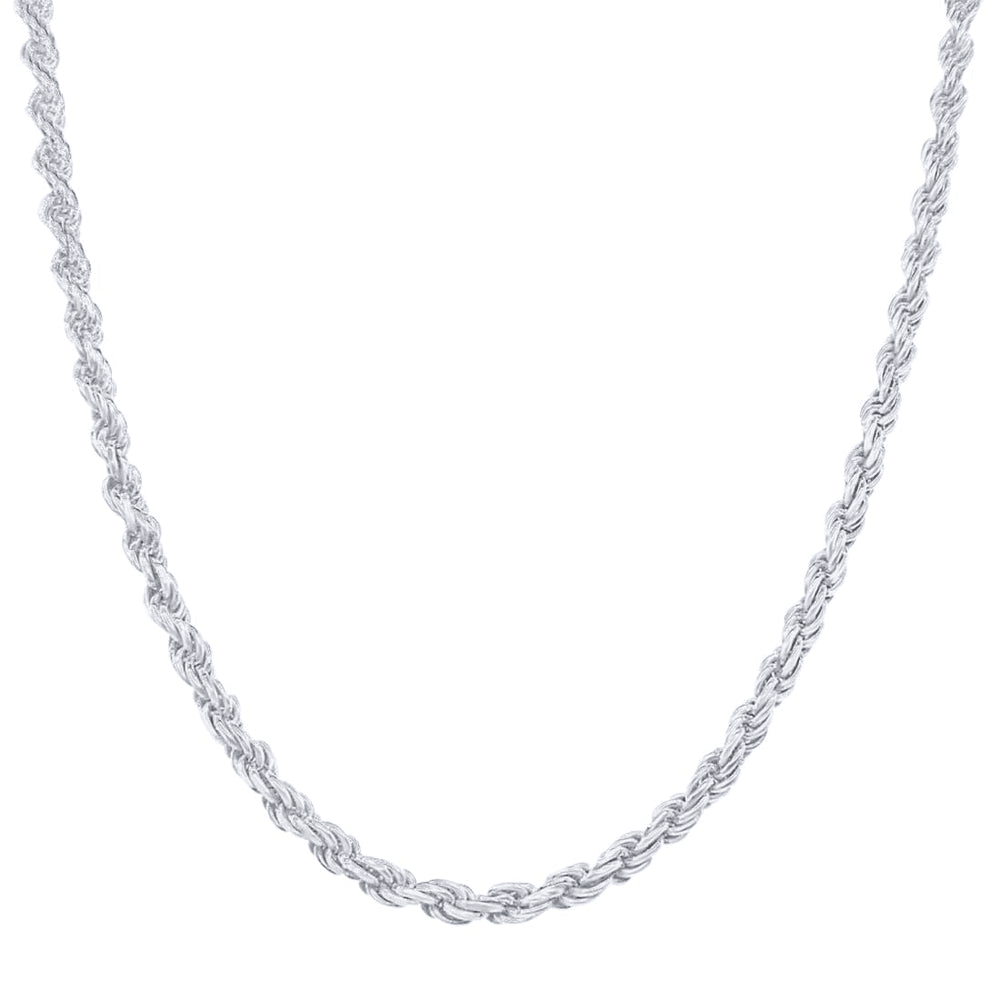 50cm 2mm Width Rope Chain Necklace in Sterling Silver Necklaces Bevilles 