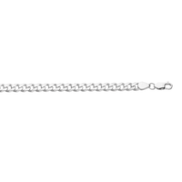 60cm 6.4mm Flat Curb Chain Necklace in Sterling Silver Necklaces Bevilles 