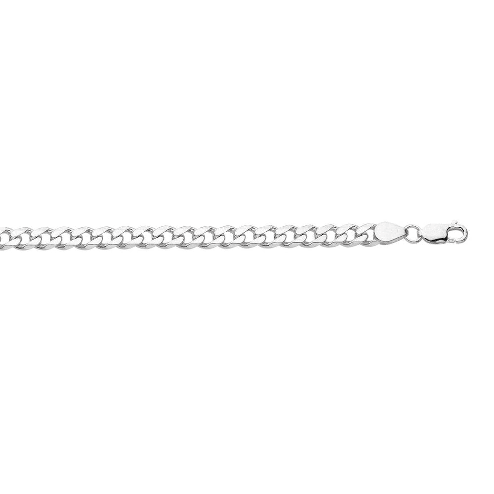 60cm 6.4mm Flat Curb Chain Necklace in Sterling Silver Necklaces Bevilles 