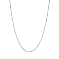 50cm 3mm Width Curb Chain Necklace in Sterling Silver Necklaces Bevilles 