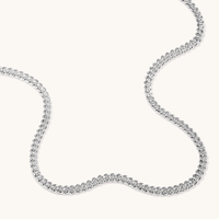 50cm 3mm Width Curb Chain Necklace in Sterling Silver Necklaces Bevilles 