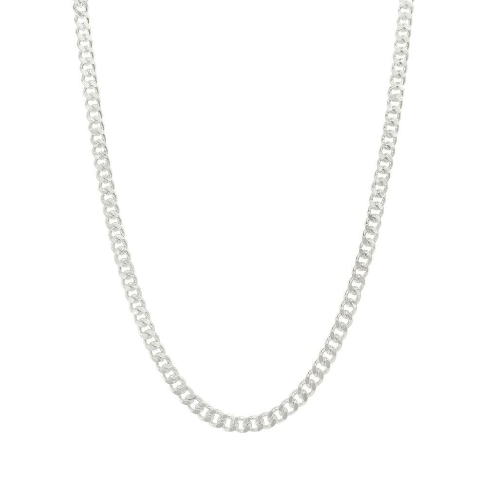 45cm 3mm Width Curb Chain Necklace in Sterling Silver Necklaces Bevilles 
