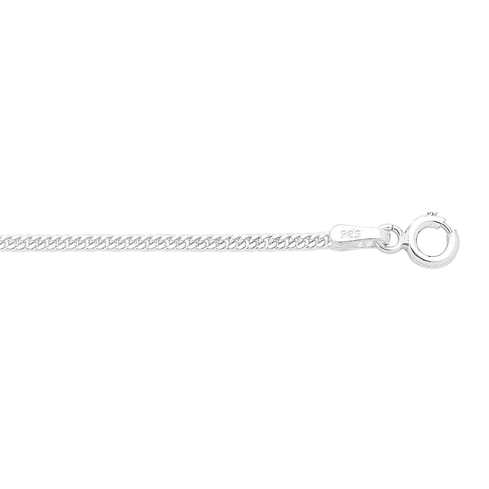 45cm 1.5mm Width Fine Curb Necklace in Sterling Silver Necklaces Bevilles 