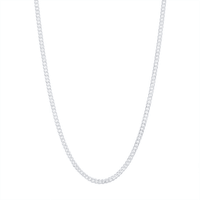 50cm 3mm Width Curb Chain Necklace in Sterling Silver Necklaces Bevilles 