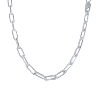 50cm 4.5mm Width Paperclip Chain Necklace in Sterling Silver Necklaces Bevilles 
