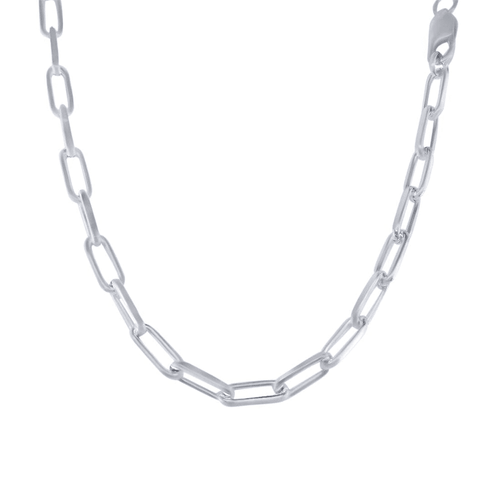 50cm 4.5mm Width Paperclip Chain Necklace in Sterling Silver Necklaces Bevilles 