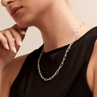 50cm 4.5mm Width Paperclip Chain Necklace in Sterling Silver Necklaces Bevilles 