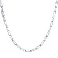 45cm 3.2mm Width Paperclip Chain Necklace in Sterling Silver Necklaces Bevilles 
