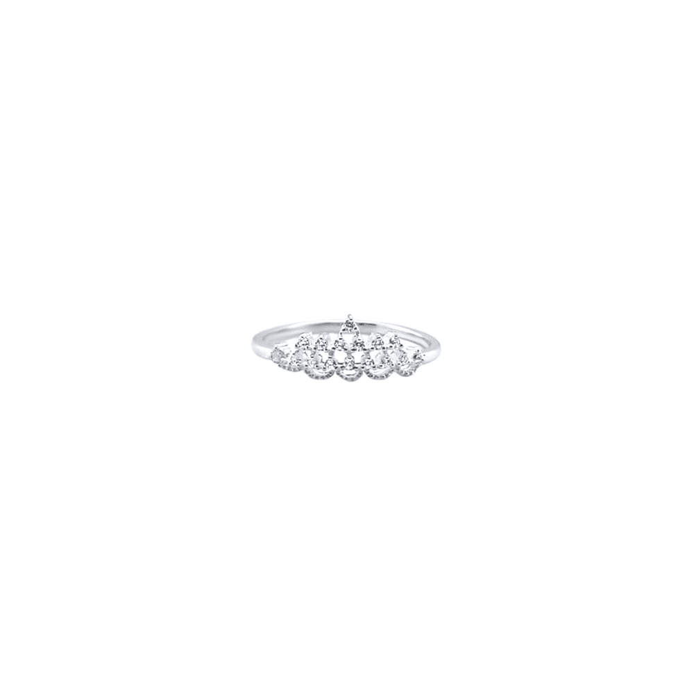 Cluster Crown Ring with Cubic Zirconia in Sterling Silver Rings Bevilles Jewellers 