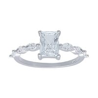 Marquise Side Ring with Cubic Zirconia in Sterling Silver Rings Bevilles 
