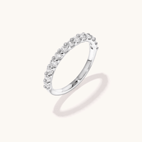 Sterling Silver Cubic Zirconia Claw Band Ring Rings Bevilles 