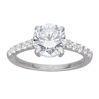 Sterling Silver Cubic Zirconia Solitaire Ring Rings Bevilles 