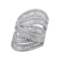 Cubic Zirconia Statement Ring in Sterling Silver Rings Bevilles 