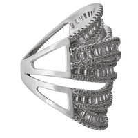 Cubic Zirconia Statement Ring in Sterling Silver Rings Bevilles 