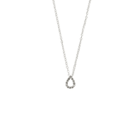 45cm Cubic Zirconia Tear Drop Pendant Necklace in Sterling Silver Pendants Bevilles 