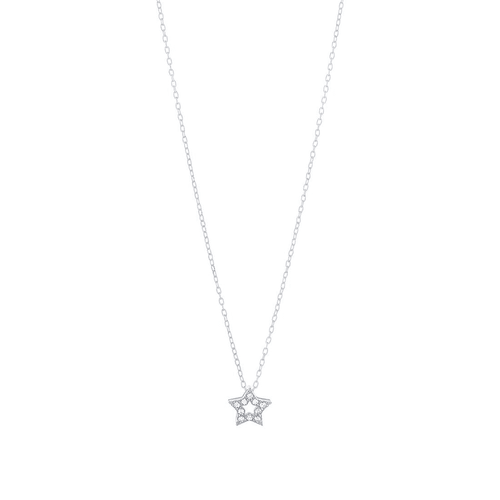 45cm Cubic Zirconia Open Star Pendant Necklace in Sterling Silver Pendants Bevilles 