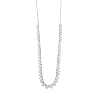 75cm Cubic Zirconia Tennis Bolo Necklace in Sterling Silver Pendants Bevilles 