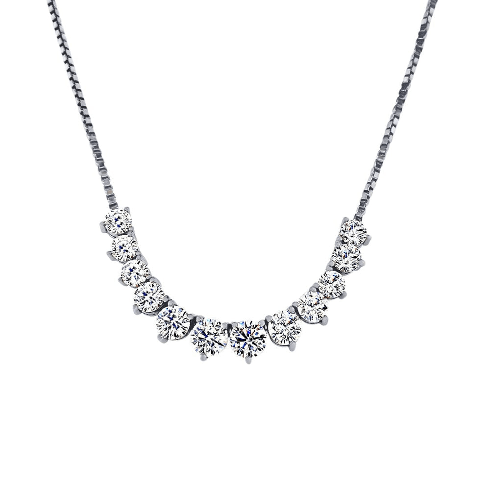 65cm Cubic Zirconia Tennis Bolo Necklace in Sterling Silver Pendants Bevilles 