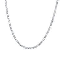 41cm 2mm Width Cubic Zirconia Tennis Necklace in Sterling Silver Pendants Bevilles 