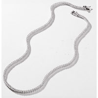41cm 2mm Width Cubic Zirconia Tennis Necklace in Sterling Silver Pendants Bevilles 