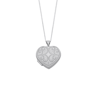 45cm Heart Locket Necklace in Sterling Silver Pendants Bevilles 
