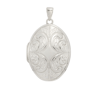 45cm Sterling Silver Oval Locket Pendants Bevilles 