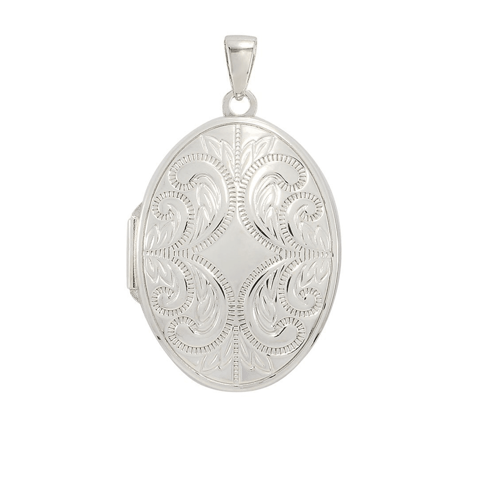 45cm Sterling Silver Oval Locket Pendants Bevilles 