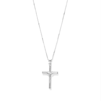 55cm Crucifix Cross Pendant Necklace in Sterling Silver Pendants Bevilles 