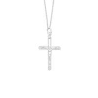 50cm Crucifix Cross Necklace in Sterling Silver Pendants Bevilles 