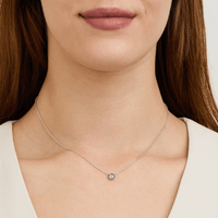 45cm Cubic Zirconia Evil Eye Necklace in Sterling Silver Pendants Bevilles 