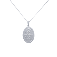 45cm Madonna Pendant Necklace with Cubic Zirconia in Sterling Silver Pendants Bevilles 