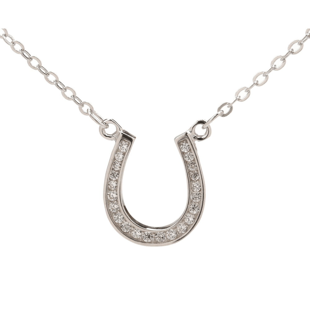 45cm Horseshoe Pendant Necklace in Sterling Silver Pendants Bevilles 