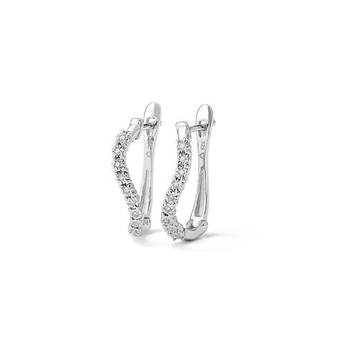 Diamond Miracle Hoop Earrings in Sterling Silver Earrings Bevilles 