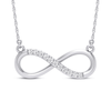9ct White Gold Diamond Set Infinity Necklace Bevilles Jewellers 