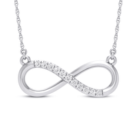 9ct White Gold Diamond Set Infinity Necklace Bevilles Jewellers 