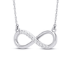9ct White Gold Diamond Set Infinity Necklace Bevilles Jewellers 