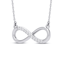 9ct White Gold Diamond Set Infinity Necklace Bevilles Jewellers 